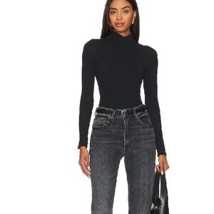 Free People Intimately XYZ Recycled Turtleneck Bodysuit Black Size M/L NWT